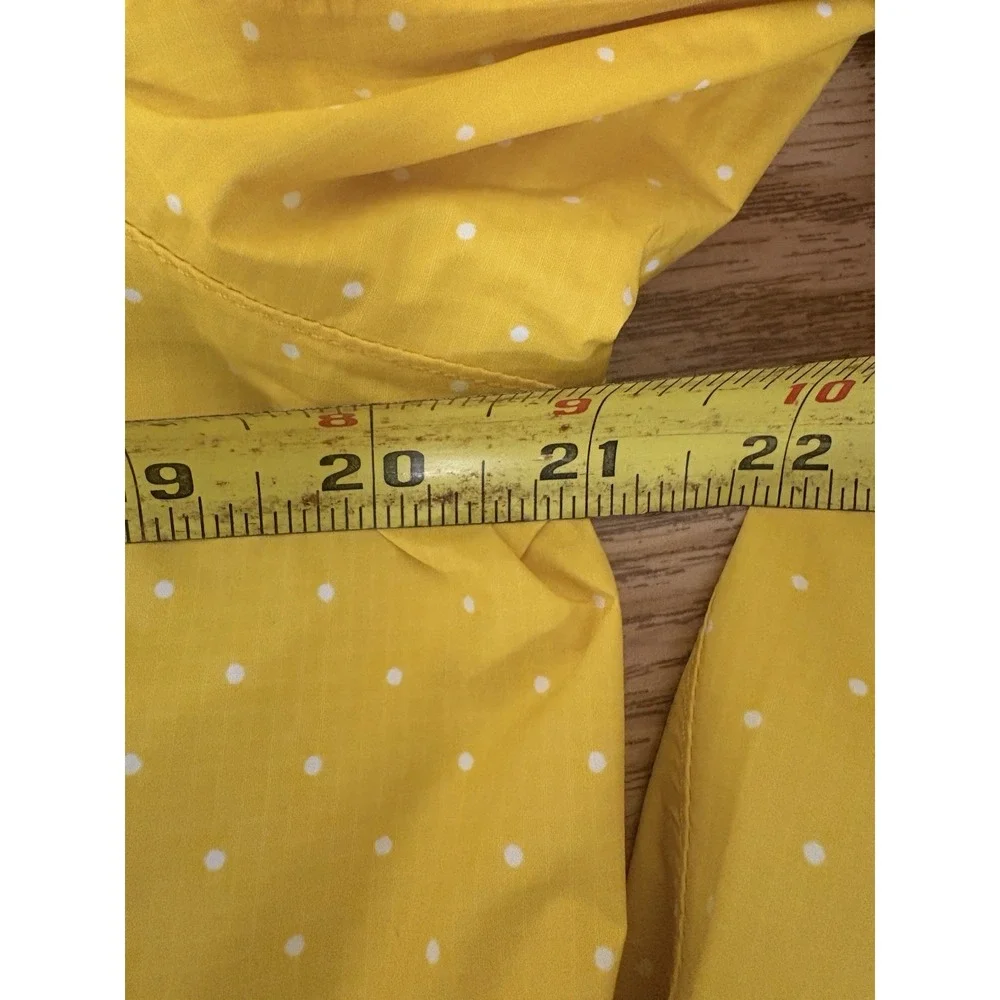 The North Face Rain Jacket Women's Yellow Polka Dot Hooded Zip Sz XL